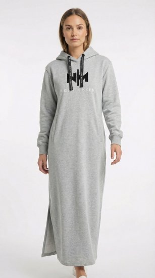 Nora Mikken MARI Maxi Hoodie Dress Grey - Sweaters & hoodies - 