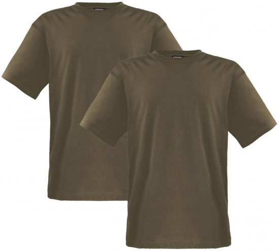 Adamo Marlon Comfort fit 2-pack T-shirt Khaki - T-shirts - Grote Maten T-shirts Heren