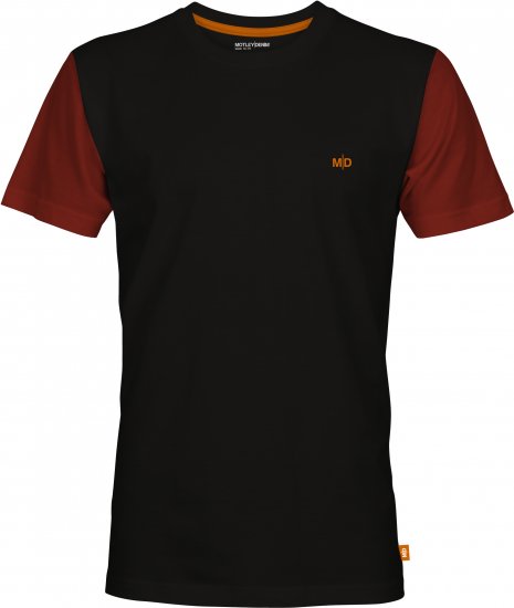 Motley Denim Vigo Colored Short Sleeve T-Shirt Black/Red - T-shirts - Grote Maten T-shirts Heren