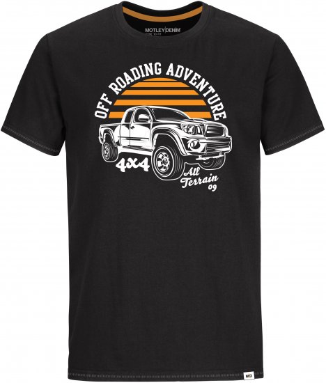 Motley Denim Meltham T-shirt Black - T-shirts - Grote Maten T-shirts Heren