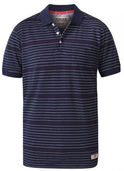 D555 Metro Stripe Jersey Polo Navy Stripe - Polo shirts - Grote Maten Poloshirts Heren