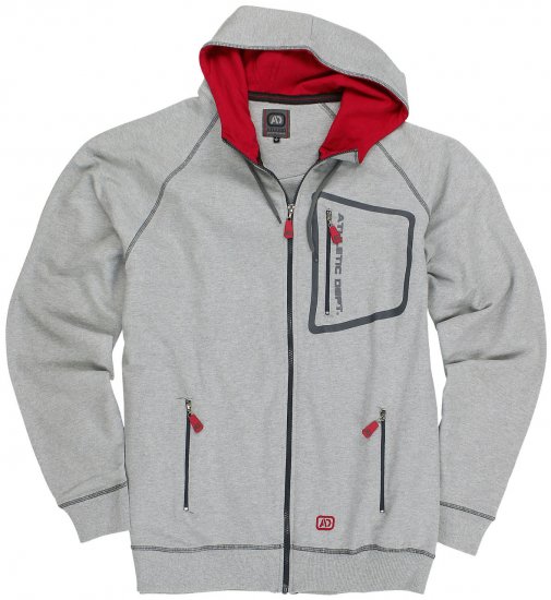 Adamo Michael Hoodie with Zipper Grey - Sweaters & hoodies - Sweaters & Hoodies Grote Maten Heren