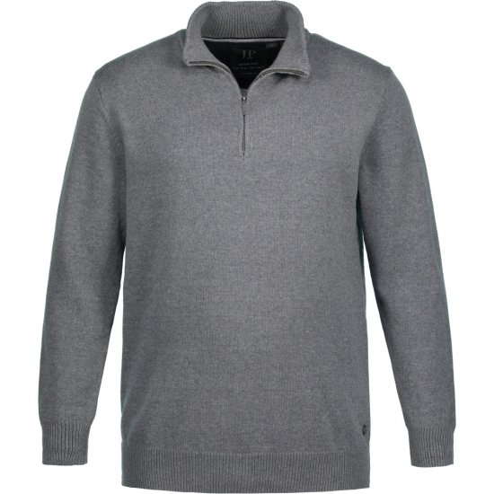 JP1880 Sweater Quarter Zipper Grey - Sweaters & Hoodies - Sweaters & Hoodies Grote Maten Heren