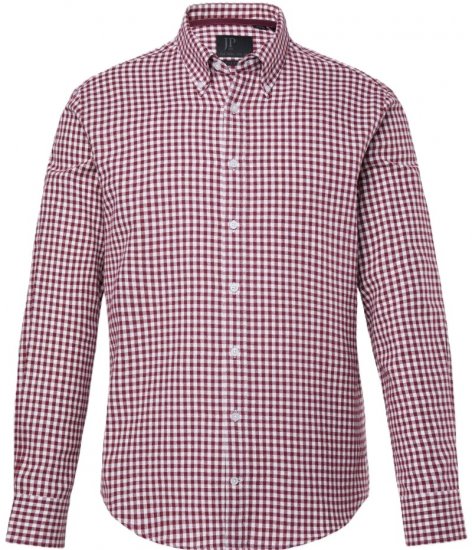 JP1880 Checked Flannel Shirt Long Sleeve Light Red Tall - HERENKLEDING MT-6XLT - Tall Kleding Heren