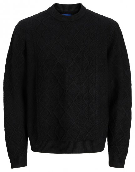 Jack & Jones Cambridge Cable Knit Sweater Black - Sweaters & hoodies - Sweaters & Hoodies Grote Maten Heren