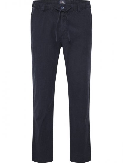 North Latitude 51142 Linnen broek met elastische taille Donkerblauw - Jeans & broeken - Jeans & Broeken Grote Maten Heren