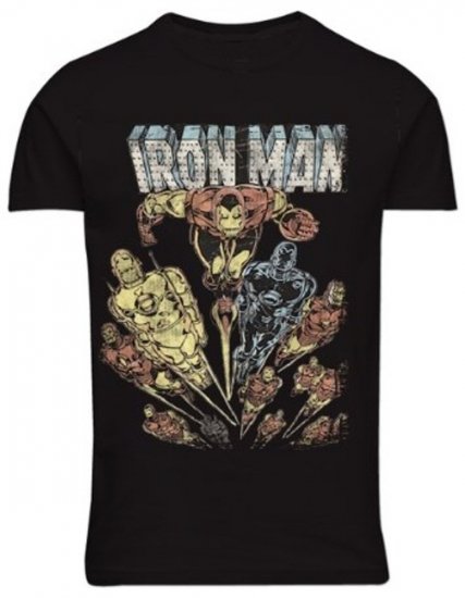 North Latitude 51349 T-shirt met Iron Man-print Zwart - T-shirts met opdruk - Bedrukte T-shirts in grote maten