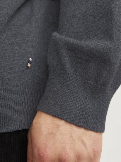Motley Denim Big Sizes for Men Jack & Jones Knitted Sweater Dark Greyq