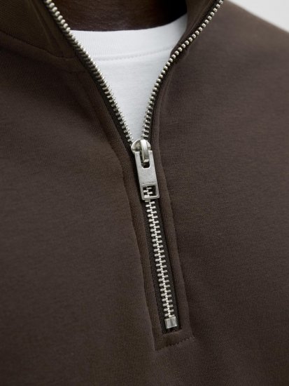 Jack & Jones Soho Sweatshirt with Zipper Brown - Sweaters & hoodies - Sweaters & Hoodies Grote Maten Heren