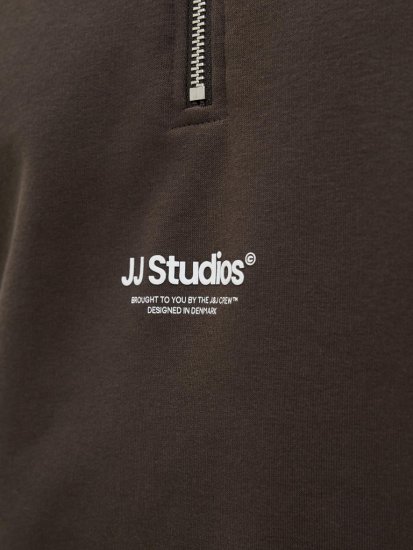 Jack & Jones Soho Sweatshirt with Zipper Brown - Sweaters & hoodies - Sweaters & Hoodies Grote Maten Heren