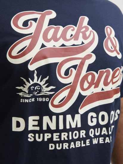 Jack & Jones Logo 2COL T-Shirt Blue - T-shirts - Grote Maten T-shirts Heren