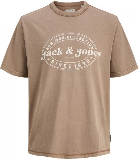 Jack & Jones Dover T-shirt Short Sleeve Brown - T-shirts - Grote Maten T-shirts Heren