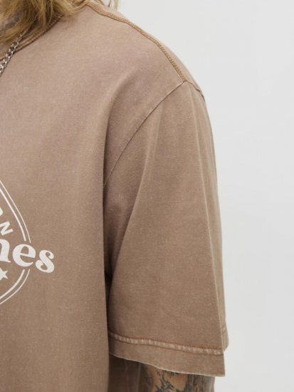 Jack & Jones Dover T-shirt Short Sleeve Brown - T-shirts - Grote Maten T-shirts Heren
