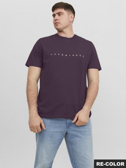 Jack & Jones STAR T-Shirt Purple - T-shirts - Grote Maten T-shirts Heren
