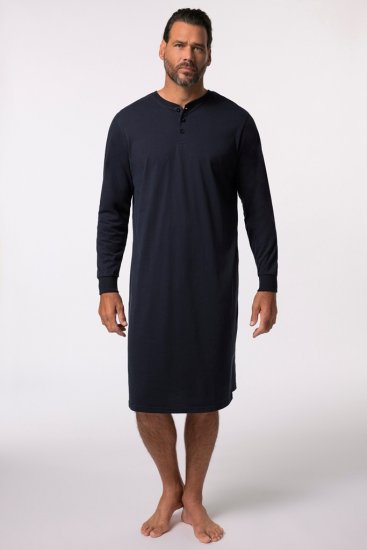 JP1880 Henley Long Sleeved Night Dress Navy - Ondergoed & zwem - Grote Maten Ondergoed Heren
