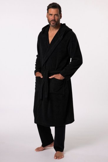 JP1880 Bathrobe Terry Black - Ondergoed & zwem - Grote Maten Ondergoed Heren