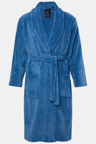 JP1880 Bathrobe with Spacious Pockets Denim Blue - Ondergoed & zwem - Grote Maten Ondergoed Heren