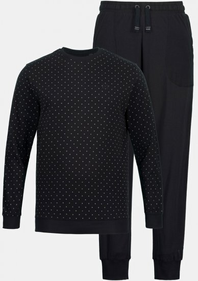 JP1880 Two-piece Pyjamas Long Sleeve and Long Trousers Black - Ondergoed & zwem - Grote Maten Ondergoed Heren