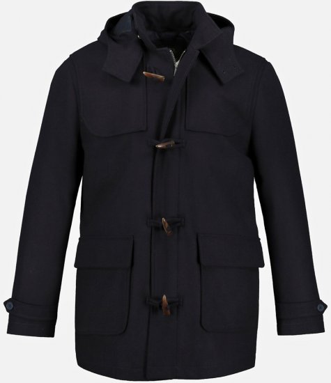 JP1880 Duffle Coat Water Repellent with Detachable Hood Navy - Jassen - Grote Maten Herenjassen