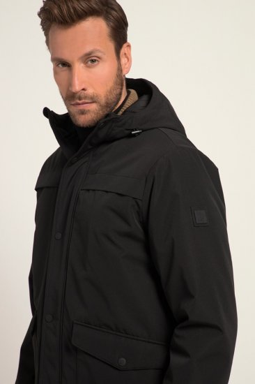 JP1880 Warm Parka with Wind Cuffs Black - Jassen - Grote Maten Herenjassen