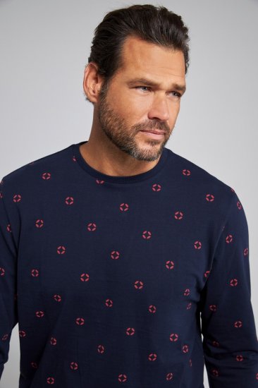 JP1880 Two-piece Pyjamas Long Sleeve and Long Trousers Navy - Ondergoed & zwem - Grote Maten Ondergoed Heren