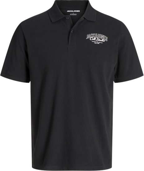 Jack & Jones Makoto Polo Short Sleeve Black - Polo shirts - Grote Maten Poloshirts Heren