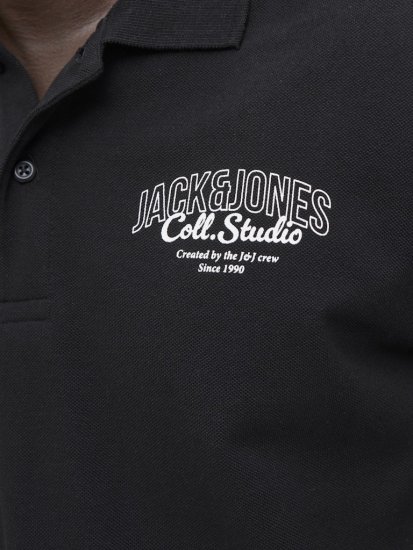 Jack & Jones Makoto Polo Short Sleeve Black - Polo shirts - Grote Maten Poloshirts Heren