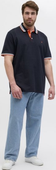 Jack & Jones Paulos Short Sleeve Polo Black Navy - Polo shirts - Grote Maten Poloshirts Heren