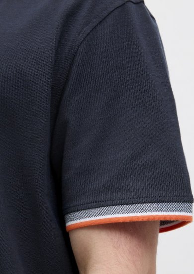 Jack & Jones Paulos Short Sleeve Polo Black Navy - Polo shirts - Grote Maten Poloshirts Heren