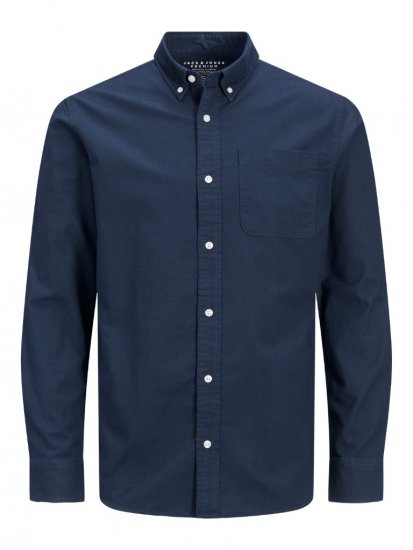 Jack & Jones Brook Oxford Shirt Long Sleeve Navy - Hemden - Overhemden Grote Maten Heren