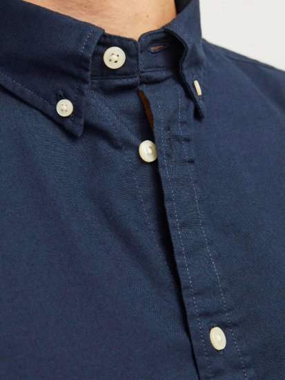 Jack & Jones Brook Oxford Shirt Long Sleeve Navy - Hemden - Overhemden Grote Maten Heren