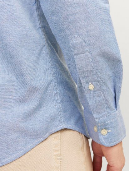 Jack & Jones Brook Oxford Shirt Long Sleeve Blue - Hemden - Overhemden Grote Maten Heren