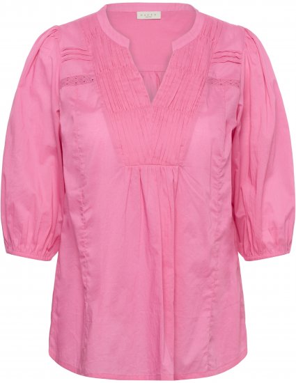 Kaffe Curve Karlia 3/4 Sleeve Blouse Pink - Blouses & tunieken - 