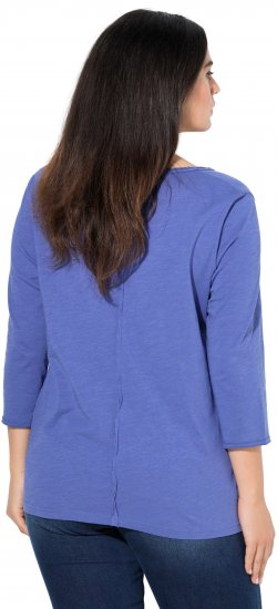 Ulla Popken Meet Me In The Moonlight 3/4 Sleeve Graphic Tee Atlantic Blue - Bedrukte T-shirts voor dames - 