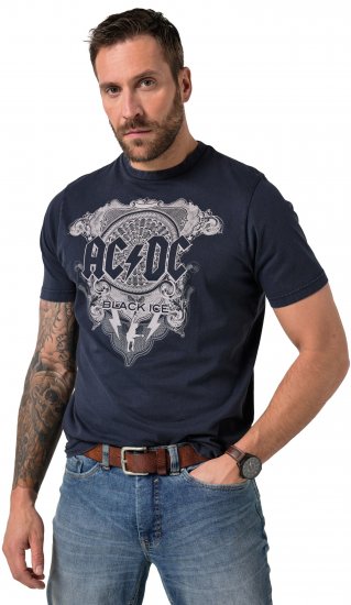 JP1880 AC/DC Black Ice T-Shirt Navy - Band T-shirts - Band t-shirts vanaf 2XL