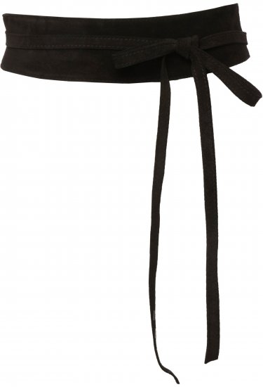 Ulla Popken Leather Tie Belt Gray - Damesriemen - 