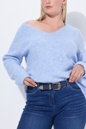 Ulla Popken Classic Belt Blue - Damesriemen - 