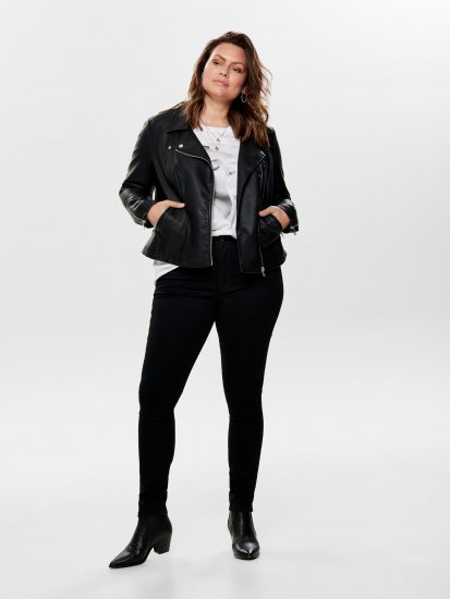 Only Carmakoma Emmy Biker Jacket Black - Leren jassen - 
