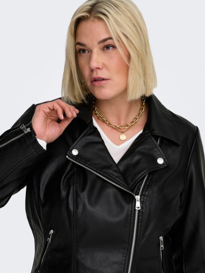 Only Carmakoma Emmy Biker Jacket Black - Leren jassen - 