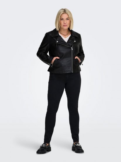 Only Carmakoma Emmy Biker Jacket Black - Leren jassen - 