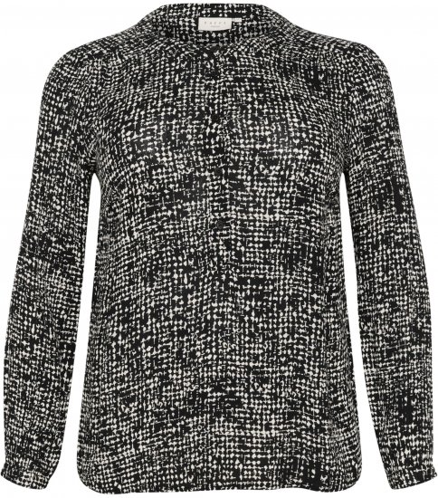 Kaffe Curve Mila Ami Blouse Zwart/Turtledove - Blouses & tunieken - 