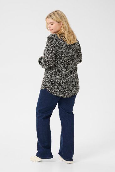 Kaffe Curve Mila Ami Blouse Zwart/Turtledove - Blouses & tunieken - 