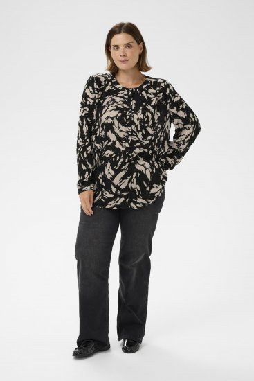 Kaffe Curve Mila Ami Blouse Zwart - Blouses & tunieken - 