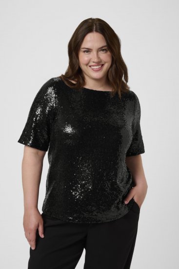 Kaffe Curve Mirana Sequin Blouse Black - Blouses - 