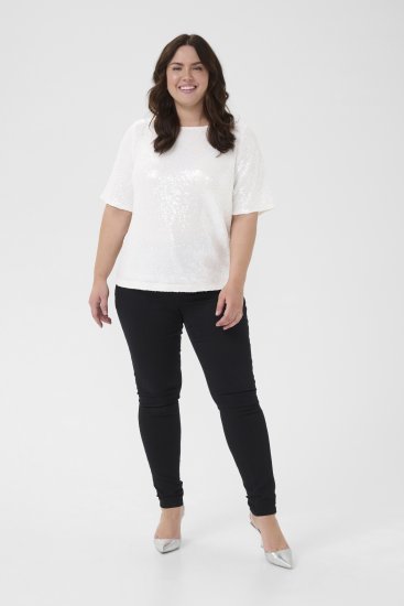 Kaffe Curve Mirana Sequin Blouse Chalk - Blouses - 
