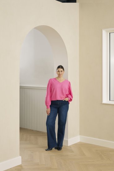Kaffe Curve Sofia Blouse Pink Power - Blouses - 