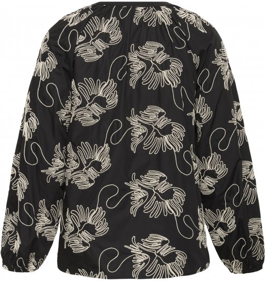 Kaffe Curve Kimmie Blouse Black Chalk Embroidery - Blouses - 