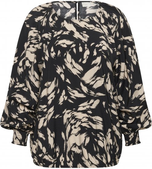Kaffe Curve Olla Blouse met lange mouw Zwart - Blouses & tunieken - 