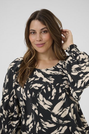 Kaffe Curve Olla Blouse met lange mouw Zwart - Blouses & tunieken - 