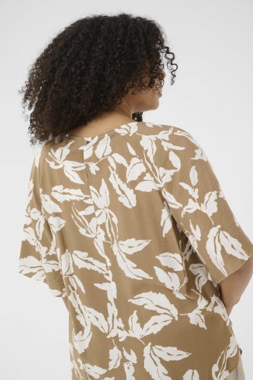 Kaffe Curve Marla Blouse Oak Chalk Leaf - Blouses - 